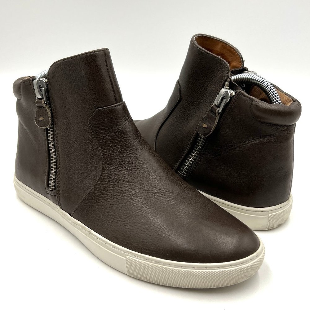 Gentle Souls Kenneth Cole Carole Mid Top Brown Leather Sneakers Size 9